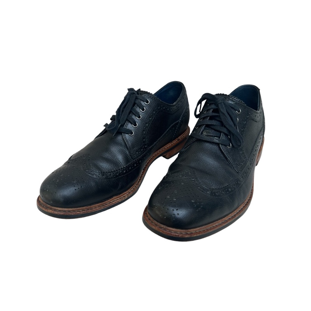 Cole Haan Leather Black Wingtip Oxford Lace Up Men’s Shoes. SZ. 9.5